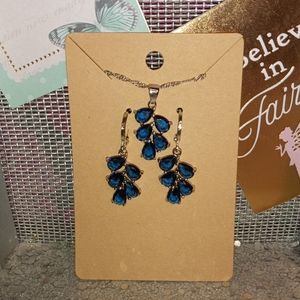 Blue Australian crystal jewelry set